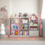 可比熊儿童书架收纳柜书柜绘本架实木家用落地宝宝幼儿园玩具架(藕色)