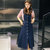 Mistletoe2017春季新款单排扣女式背带裙韩版中长款牛仔连衣裙女修身A字裙(蓝色 L)