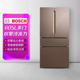 博世(Bosch)BCD-605W(KFF98AA63C)焦糖栗 605L 多门冰箱 双擎冷动力 零度保鲜 集鲜过滤器 铂金净风