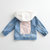 marcjanie马克珍妮春装男女童儿童仿针织牛仔外套 婴儿宝宝上衣18729(蓝色 130(8T建议身高130cm))