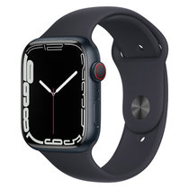Apple Watch Series 7 智能手表 GPS款+蜂窝款 45毫米午夜色铝金属表壳 午夜色运动型表带MKJP3CH/A