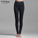 TITIKA瑜伽服2017夏季新款跑步运动瑜伽裤紧身透气速干弹力健身裤13454(炭灰色 XS)