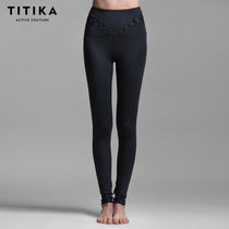 TITIKA瑜伽服2017夏季新款跑步运动瑜伽裤紧身透气速干弹力健身裤13454(炭灰色 XXL)