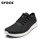 Crocs男鞋 夏季运动LiteRide徒步系带鞋 轻便柔软男鞋|204967(黑/白 36)