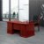 淮杭 办公桌1.4米办公桌油漆贴木皮办公桌职员桌电脑桌 HH-BG1403(红胡桃色 板材)