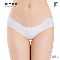 LPCSS品牌内裤女80支莫代尔交叉时尚性感女士夏季薄款白色三角裤(极地白x1条 XL)
