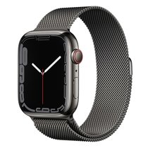 Apple Watch Series 7 智能手表 GPS款+蜂窝款 41毫米石墨色不锈钢表壳 石墨色米兰尼斯表带MKJ23CH/A