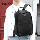 POLO男士大容量双肩包可装14英寸电脑包背包男(黑色)