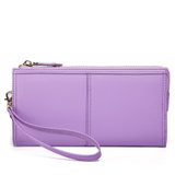 新款牛皮多卡位钱包女长款手拿包女手抓包包女钱夹手机包 H6869(紫色)