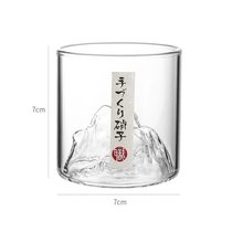 威士忌酒杯观山藏山杯富士山玻璃杯子日式家用耐热手工制作红酒杯(观山杯酒杯【小号带日文签】)