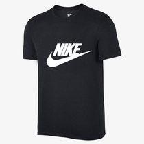 Nike耐克2016夏男款运动休闲圆领透气字母短袖T恤NIKE黑色短袖(黑色 L)