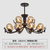 新款现代简约轻奢北欧吊灯客厅魔豆吊灯创意个性家用现代鹿头灯卧室餐厅灯（赠送配套灯泡）(158-8＋4（琥珀色灯罩）)
