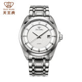 天王表自动机械表商务休闲男表腕表 钢带时装表男士手表GS5825(白色 钢带)
