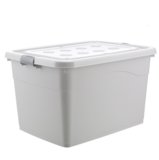 加厚特大号塑料收纳箱衣服整理箱家用收纳盒衣物储物箱子白色长63.5宽46.5高37.5cmJMQ-319