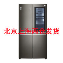 LG F680SB77B 662升大容量冰箱十字对开四门透视门中门智能变频家用风冷无霜 空气净化电冰箱