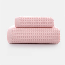 图强蜂窝毛巾+浴巾Y7380+m6380-粉色 轻薄便携柔软吸水