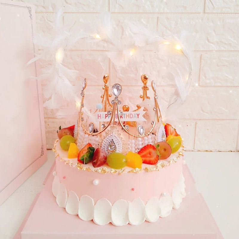 鲜花皇冠女士情侣送女神生日蛋糕
