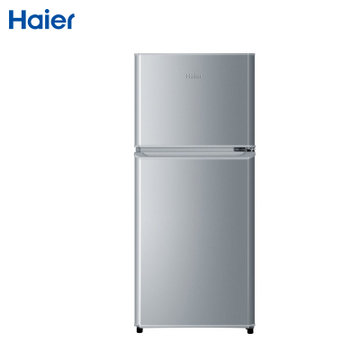 海尔(Haier) 小冰箱家用 BCD-118TMPA 宿舍租房迷你小型双门小冰箱 直冷 电冰箱两门 冷冻冷藏(银色 118L)