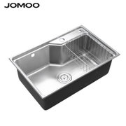 JOMOO九牧304不锈钢厨房水槽套餐 大单槽洗菜盆洗碗池02113全套方槽水槽(06119单槽)