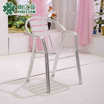 幽之腾 户外桌椅 庭院休闲铝制双管椅子餐厅茶馆饭店餐厅铝合金椅(铝合金椅（不单卖）)