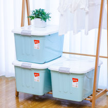 塑料整理箱衣物收纳盒儿童玩具收纳箱  60L(蓝色 3个装)