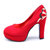17新款大红色婚鞋新娘鞋子结婚高跟伴娘鞋旗袍喜庆女单鞋(红色 40)