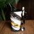 杯子男陶瓷陶瓷咖啡杯带盖勺韩式大容量创意办公室男女生个性马克杯杯子喝水复古(套杯款-黑黄色-买1送5)
