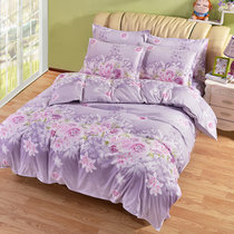 晶丽莱家纺 升级单件被套 单人双人 学生宿舍被罩床品(爱花紫 150x200cm)