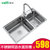 华帝卫浴 双槽洗菜盆套装 洗碗池水槽带沥水篮 304不锈钢水槽H-A2003(78)-Q.1
