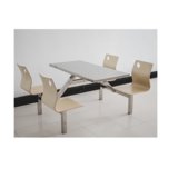 利尚 餐桌椅不锈钢食堂连体餐桌椅YLKC2016(默认 默认)