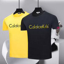 CaldiceKris（中国CK）短袖T恤(男女同款）CK-FS1005(黄色 XXL)