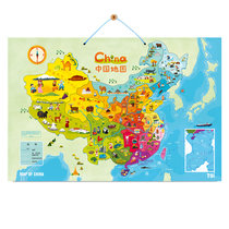 TOI木质磁性拼图塑料中国地图 儿童玩具