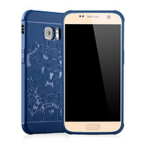木木（MUNU）三星S7手机壳 g9300 g9308 s7手机套 保护壳 手机保护套 全包外壳 磨砂软壳套 硅胶套(蓝色-祥龙)