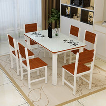 尚步仕餐桌钢化玻璃烤漆餐桌椅组合