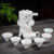 自动茶具单个懒人石磨旋转出水功夫茶壶复古时来运转自动冲泡茶器(白静+茶海+6斗笠杯)