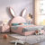 朷木 儿童床男孩女生兔子创意小户型卧室现代简约软包皮床单人梦幻美式公主床(1.8*2.0米（框架结构） 床+乳胶床垫+床头柜*2)