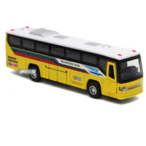 鸭小贱1：32小号旅游合金公交车长途巴士旅游大巴公共汽车回力儿童玩具车模型837-2(黄色)