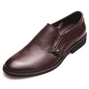 LSKS新款流行男鞋包邮商务正装男士皮鞋套脚鞋子男WF01(棕色 38)