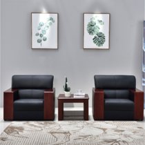云艳YY-LCL612 商务办公洽谈沙发现代简约沙发会客皮艺沙发办公室专用沙发单人位(默认 默认)