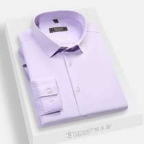 啄木鸟(TUCANO)秋季男式商务百搭休闲长袖衬衫polo领衬衫43紫 商务休闲