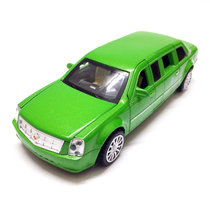 鸭小贱 6开门加长凯迪拉克总统车1:32儿童玩具车合金汽车模型声光回力622(绿色)