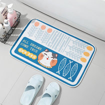 卧室厨房卡通地毯吸水脚垫卫生间卡通可爱厕所垫浴室防滑垫地垫(卡通猫咪小鱼 40cm*60cm)