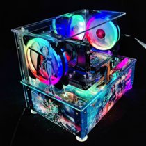 光芒RGB 静音机箱风扇12cm-台式电脑散热 LED双光环发光幻彩变色日食(魔晶机箱专配3风扇一灯条 默认版本)