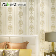 爱舍东方 3D水洗无纺布壁纸 卧室客厅满铺墙纸 现代简欧花型 (AS-302 米黄色 10M*0.53M)