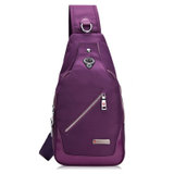 瑞士军刀单肩包书包 苹果iPad mini平板背包 男女休闲款运动斜挎包胸包(紫色)