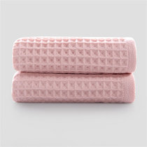 图强蜂窝毛巾m6380-粉色2条 轻薄便携柔软吸水