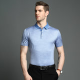 雅戈尔条纹t恤 男士丝光纯棉宽松夏季中青年短袖体恤衫YSCS52109(蓝色 165/S)