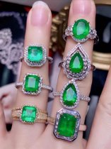 天然玉石珠宝彩色宝石祖母绿宝石项链戒指耳钉手链直播专拍链接