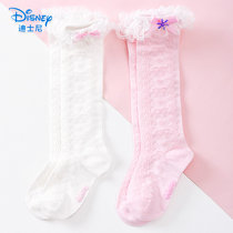 迪士尼（Disney）儿童中筒袜女童蕾丝花边长袜子小孩春秋透气袜(16-18cm 白)