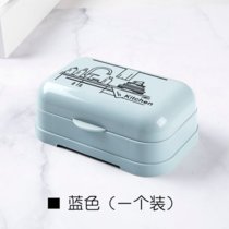 6色任选卫生间创意香皂盒肥皂盒双层沥水免打孔网格创意皂架(带盖蓝色 +肥皂/香皂好伴侣+)